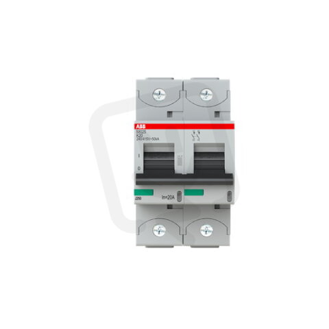 S802S-K20 jistič 2p char. K 20A s klecovou svorkou Icu 50kA ABB 2CCS862001R0487
