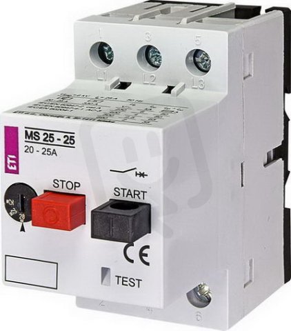 Motorový spouštěč MS25 3p 6kA (230V) 20-25A Irm=270A ETI 004600320