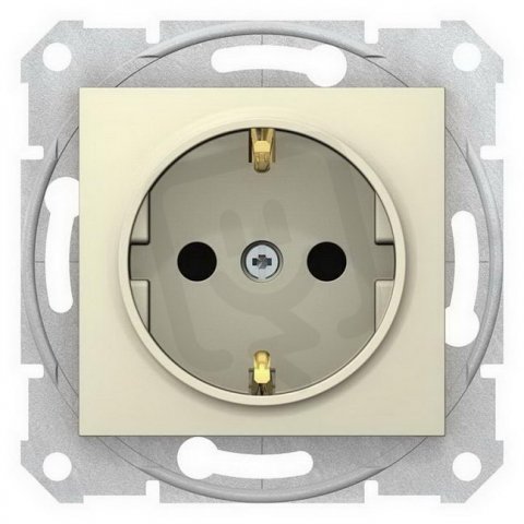 Sedna Zásuvka Schuko 2P+PE, clonky, bezšroubová, Beige SCHNEIDER SDN3001747