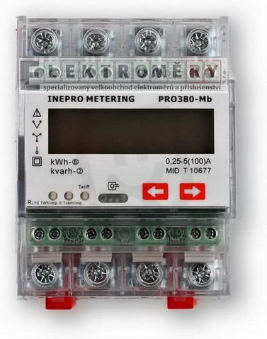 Elektroměr PRO380-Mb 0,25-100A M-Bus MID E354