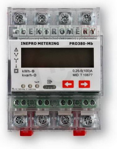 E354 Elektroměr PRO380-Mb 0,25 - 100A M-Bus MID