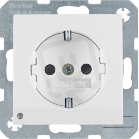 Zásuvka SCHUKO s orientačním LED světlem, S.1/B.x, bílá lesk BERKER 41098989