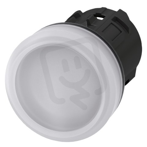 světelná signálka, 22 mm, kulatá, materiál: plast, barva: bílá, čočka, hladká