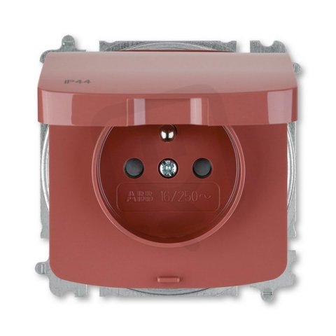 ABB TANGO Zásuvka s clonkami IP44 bezšroubová vřesová červená 5519A-A02997 R2