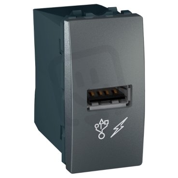 Unica USB 2.0 nabíjecí konektor, Grafit SCHNEIDER MGU3.428.12