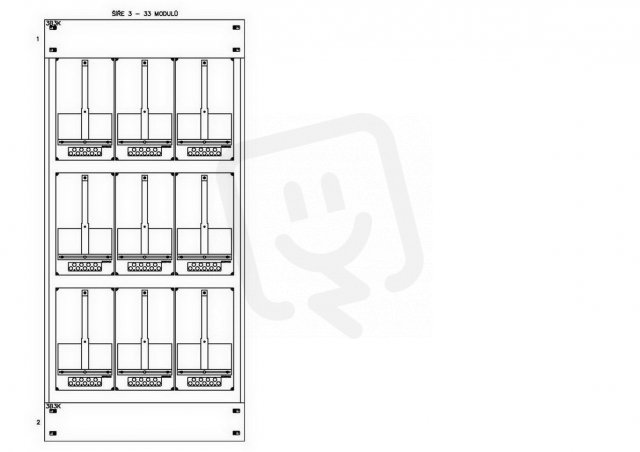 Konstrukce elektroměrová 3-33, 3-řadá, plastové panely SCHRACK CSIL116333