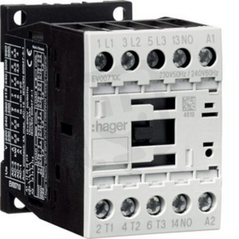 Výkonový stykač 3P + 1S, 7A/3kW (AC-3), 230VAC HAGER EV00710C