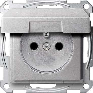 Merten Zásuvka 2P+E 250V s víčkem IP20 System M Aluminium SCHNEIDER MTN2610-0460