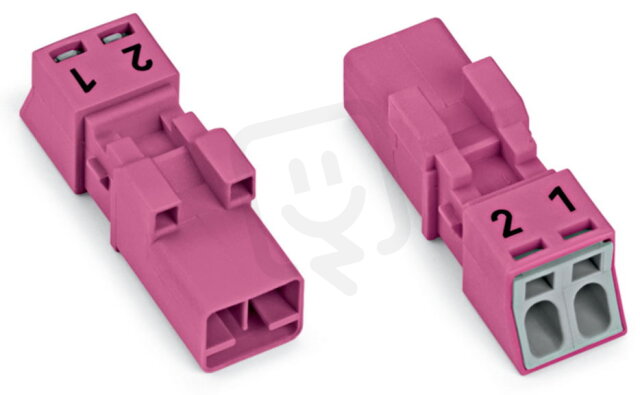 Zástrčka 2pól. Kód. B Růžová WAGO 890-292