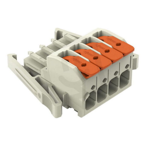 Pružinová svorka Páčka CAGE CLAMP sv.šedá 10mm2 4pól. WAGO 831-1104/037-000