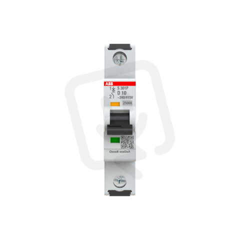 S301P-D10 1 fázový jistič 10 A char. D 25kA ABB 2CDS381001R0101