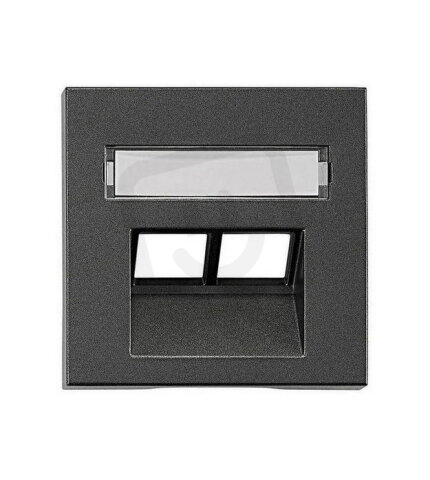 Kryt datové zásuvky 2x RJ45 UAE SFB, popisové pole, antracit SCHRACK EV114312--