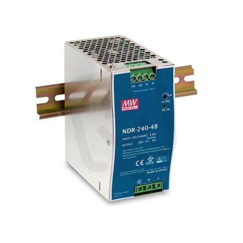 Průmyslový napájecí zdroj na DIN 240W 48V 5000mA MEAN WELL NDR-240-48