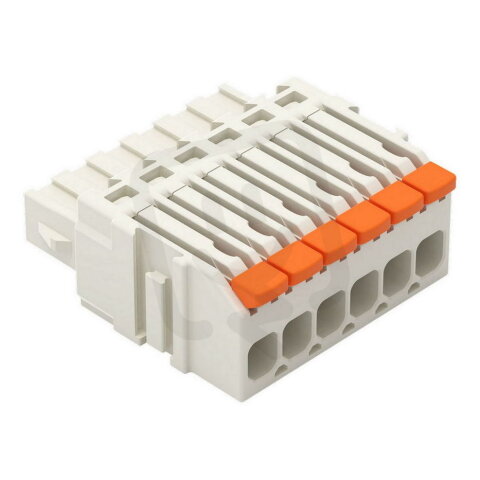 1vodičová pružinová svorkovnice, Páčka, Push-in CAGE CLAMP, Světle šedá