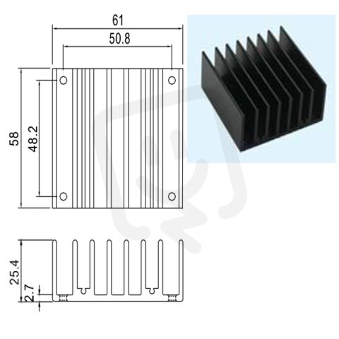 Mean Well Chladič 25.4mm pro MHB100, MHB