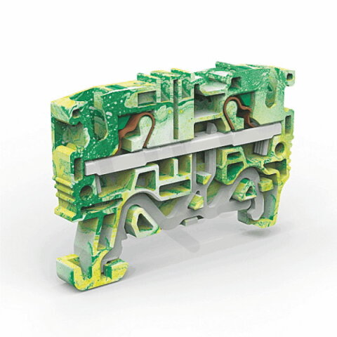 Pružinová řadová svorka push-in EFCE.4 (PE) žlutozelená MOREK EFCE400