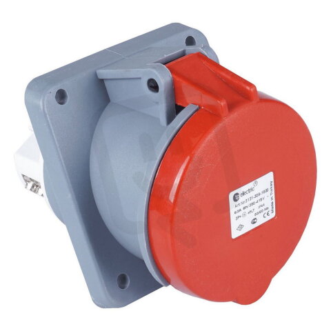 Vestavná zásuvka 5x63A/IP44, úhlová, 100x107 TP ELECTRIC 563-6-ZS