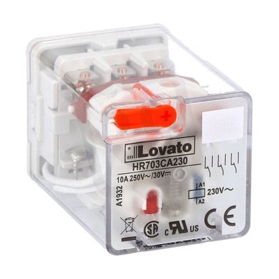 Lovato HR703CA230 Průmyslové relé 11 pinů 3 zap/vyp 10A 230VAC+LED