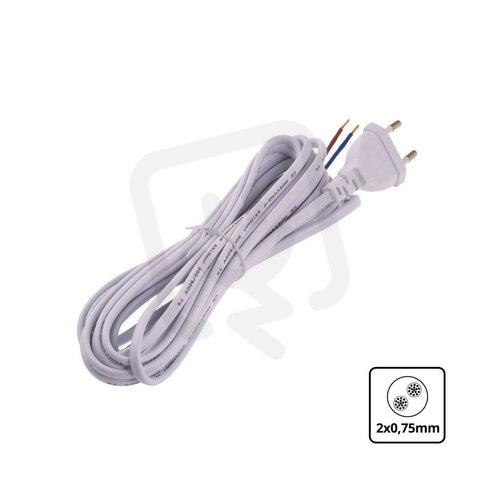 5m 2x0,75mm W5M2075 bílá flexo šňůra