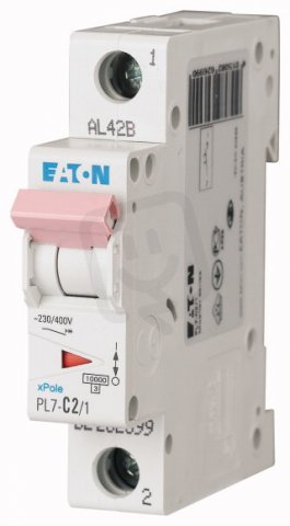 Jistič PL7-C2/1, char C, 1-pólový, 10kA, 2A EATON 262699