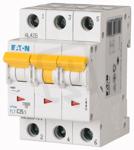 Jistič PL7-C25/3, char C, 3-pólový, 10kA, 25A EATON 263411