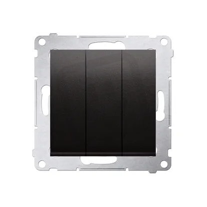 Trojitý spínač 3x 1 s orientačním podsvětlením LED, 10AX, 250V, antracit mat