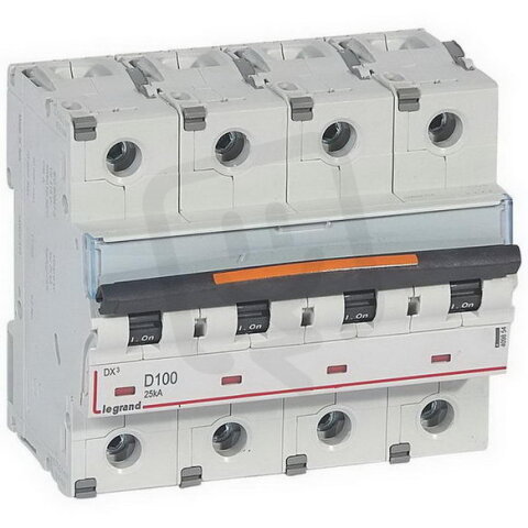 DX3 JISTIČ, 4 PÓLOVÝ, CHAR. D,100A 25KA LEGRAND 409854