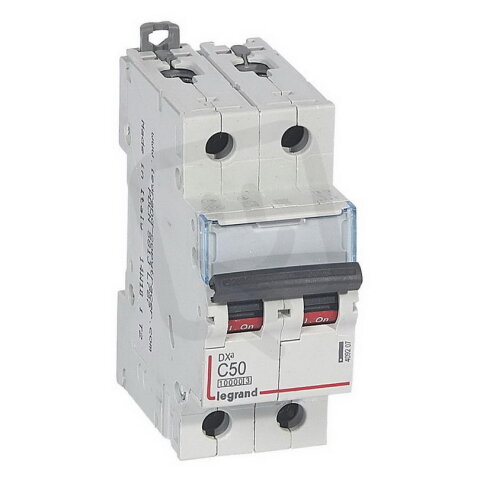 DX3 JISTIČ, 2 PÓLOVÝ, CHAR. C,50A 10000A/16KA LEGRAND 409207