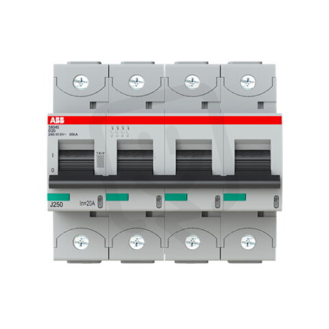 S804S-D20 jistič 4P char. D 20A s klecovou svorkou 50kA ABB 2CCS864001R0201