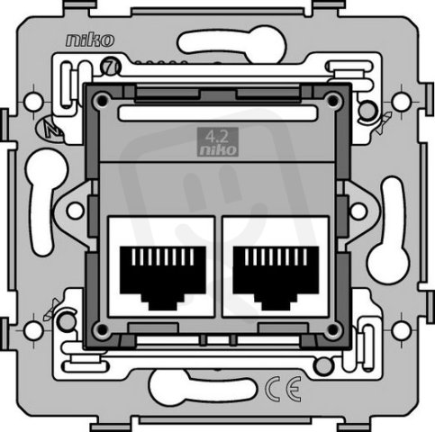 Spodek zásuvky 2xRJ45 STP (stíněné) CAT5E bez rozp. NEW NIKO 170-75256