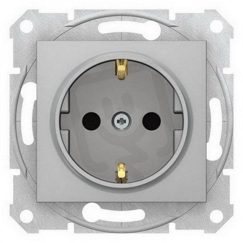 Sedna Zásuvka Schuko 2P+PE, clonky, bezšroubová, Aluminium SCHNEIDER SDN3001760