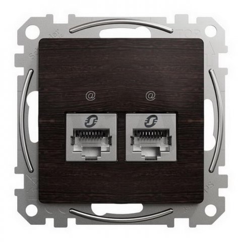 Sedna D/E Datová zásuvka 2xRJ45 kat. 6 STP, Wenge SCHNEIDER SDD181462S