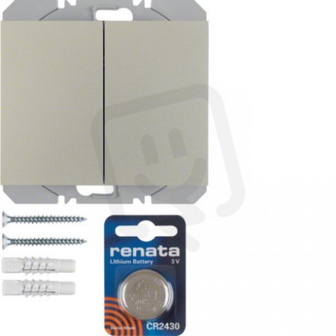 KNX RF tlačítko 2-násobné bateriové ploché, quicklink, K.5, nerez mat, lak.
