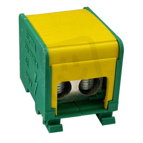 Distribuční blok DTB 2x50/3x16 žluto-zelený ELEKTRO BEČOV U250DK24