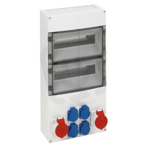 Zásuvková kombinace AKi 28-3S šedá IP44 IK08 300x600x142mm SPELSBERG 73923101