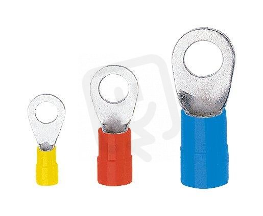 Kabelové oko lisovací, izolované-žluté, průřez vodiče 0,1-0,5mm2. M2,5