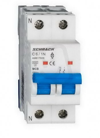 Instalační jistič AMPARO 6kA, C 6A, 1+N SCHRACK AM617606--
