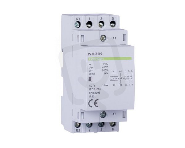 Instalační stykač NOARK 102412 EX9CH25 25 A, ovl. 230 V, 4 NO kontakty