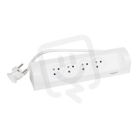 ZÁSUVKOVÝ BLOK ROHOVÝ 4X2P+T, KABEL 1M, BÍLÁ LEGRAND 049404