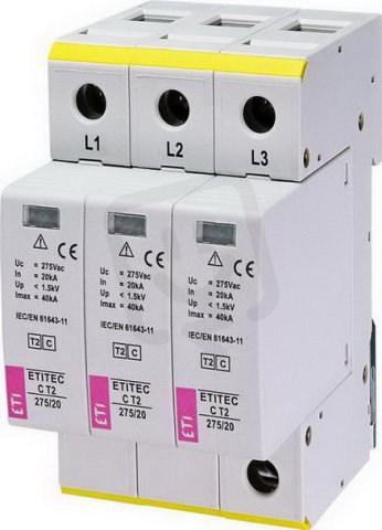 Svodič přepětí  ETITEC C T2 275/20 3+0 síť TNC ETI 002440399