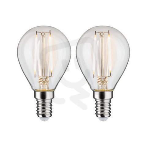 LED kapka Filament E14 230V 2x2,7W 2700K čirá PAULMANN 28857