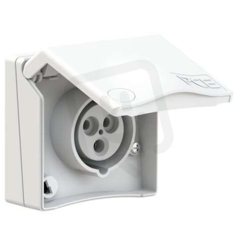 zásuvka vestavná designová, 3P, 16A/230V, 6h, IP44, bílá PCE PC-843-6v