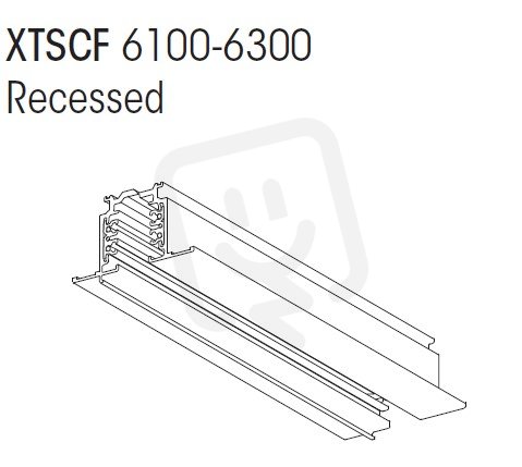 Vestavná napájecí lišta 3-fázová DALI 1m šedá NORDIC ALUMINIUM XTSCF6100-1