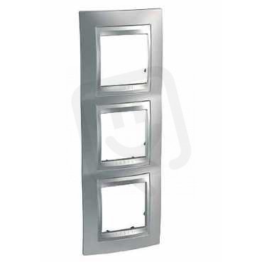 Unica Top rámeček trojnásobný vertikální Cromo mat/Aluminium MGU66.006V.038