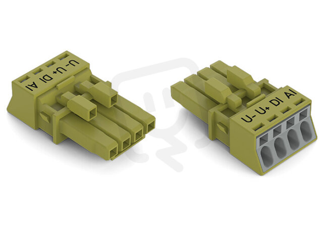 Zdířka 4pól. Kód. B světle zelená WAGO 890-264/072-000