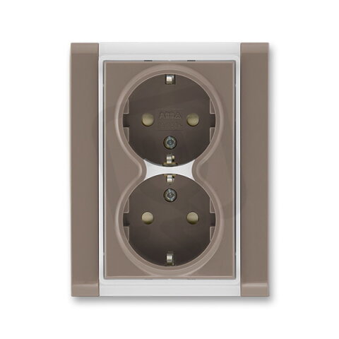 ABB 5512F-C03459 26 Zásuvka 2násobná s ochrannými kontakty(podle DIN),s clonkami