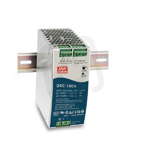 Napájecí zdroj na DIN s nabíječkou 180W 27V 4500mA MEAN WELL DRC-180B