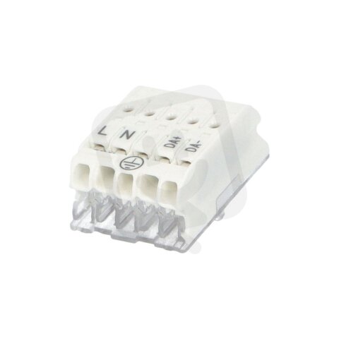 Svorkovnice SLK X/5 +E-PIEC (L-N-E-DA+-DA-)pro svítidla, bezšroubová,PC/88168806