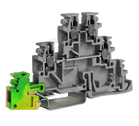 Řadová svorka patrová TDE.2 (PE) šedá MOREK TL500GR