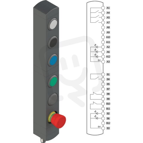 Ovládací jednotka BN 6 prvků (konfigurace A20) IP65 PIZZATO BNAC6ZA20